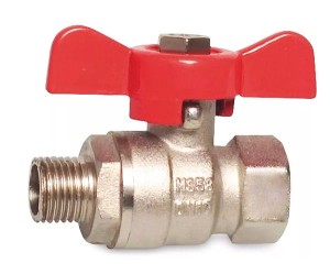 Zawór kulowy mosiądz 1/2" GW/GZ 25bar Motylek