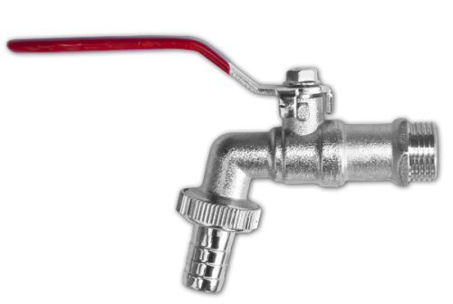 kran kulowy 3/4",GZ1" na wąż 3/4", mosiądz niklowany