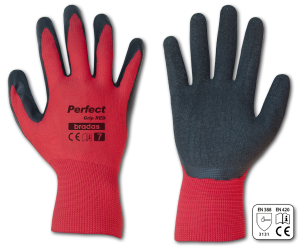 Rękawice ochronne PERFECT GRIP RED (RWnyl)  rozm. 7 (12/240 szt opak)