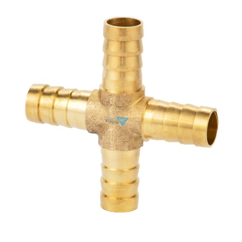 Czwórnik na wąż 8mm mosiądz