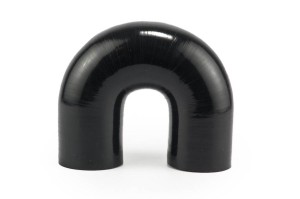 Kolano silikonowe 180st. fi  22  dł. 150mm Czarne