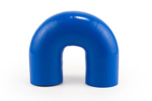 Kolano silikonowe 180st. fi  76  dł. 150mm Niebieskie
