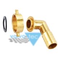 Kolanko na wąż 10mm/gw 1/2' nakrętka mosiądz