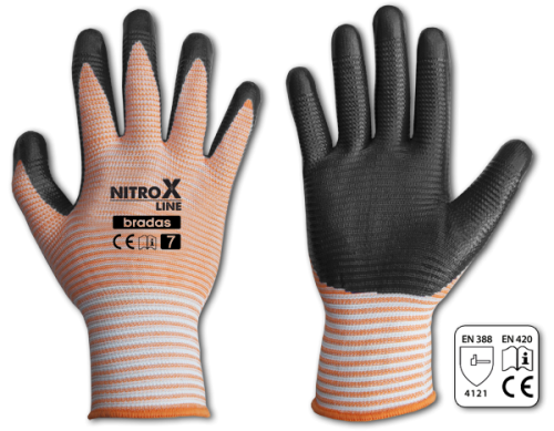 Rękawice ochronne  NITROX LINE  nitryl   rozm.7 blister (12/240 szt opak)