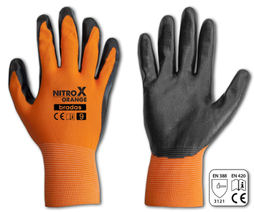 Rękawice ochronne  NITROX ORANGE  nitryl   rozm.11 blister (12/240 szt opak)