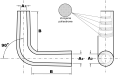 Kolano redukcyjne 90st. fi 45/35 dł. 150mm Niebieskie NN