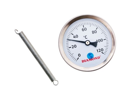 Termometr 63mm 120stC tylny ze sprężyną